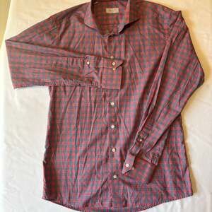 Eton Slim Fit Men’s 42-16.5 Red blue Plaid Dress Shirt